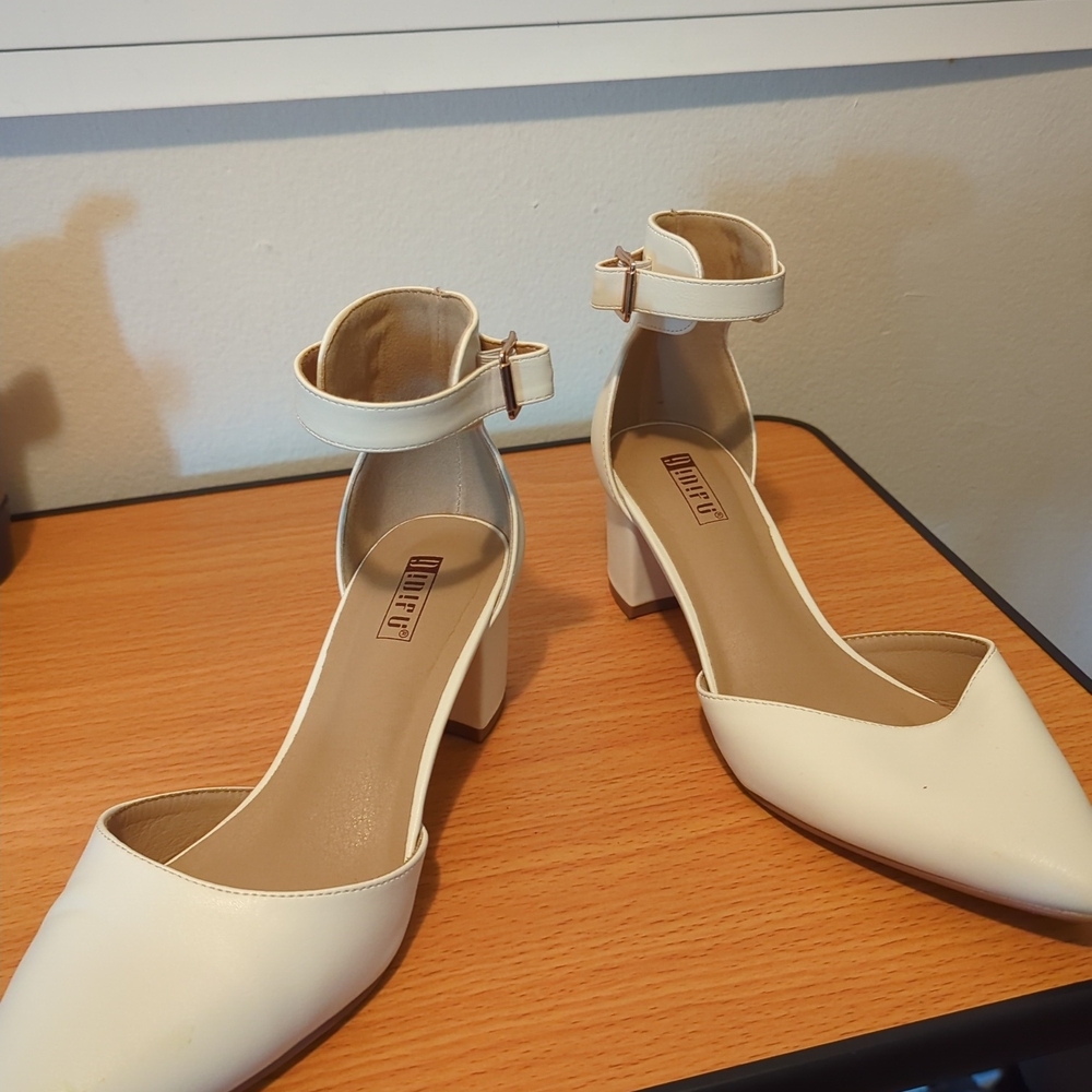White Classic Heels
